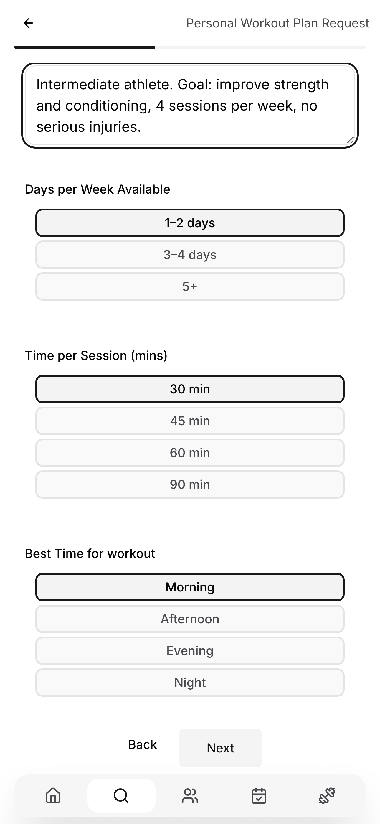 Followers request the workout help they actually need